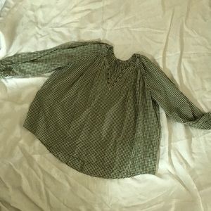 Gingham check cotton top